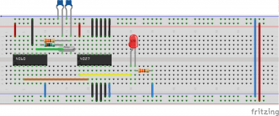 schéma de l'oscillateur sur breadboard